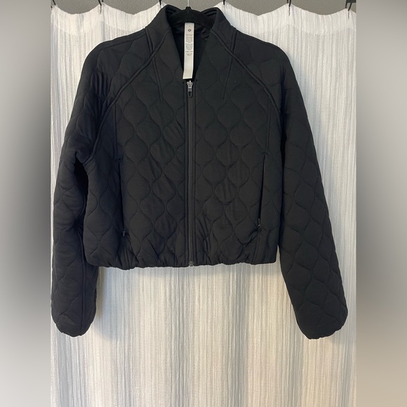 Lululemon Athletica Black Quilted Bomber Jacket - Picture 3 of 8